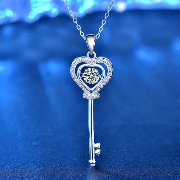 1/2ct. t.w. Diamond Dancing Key Necklace - Picture 4 of 13